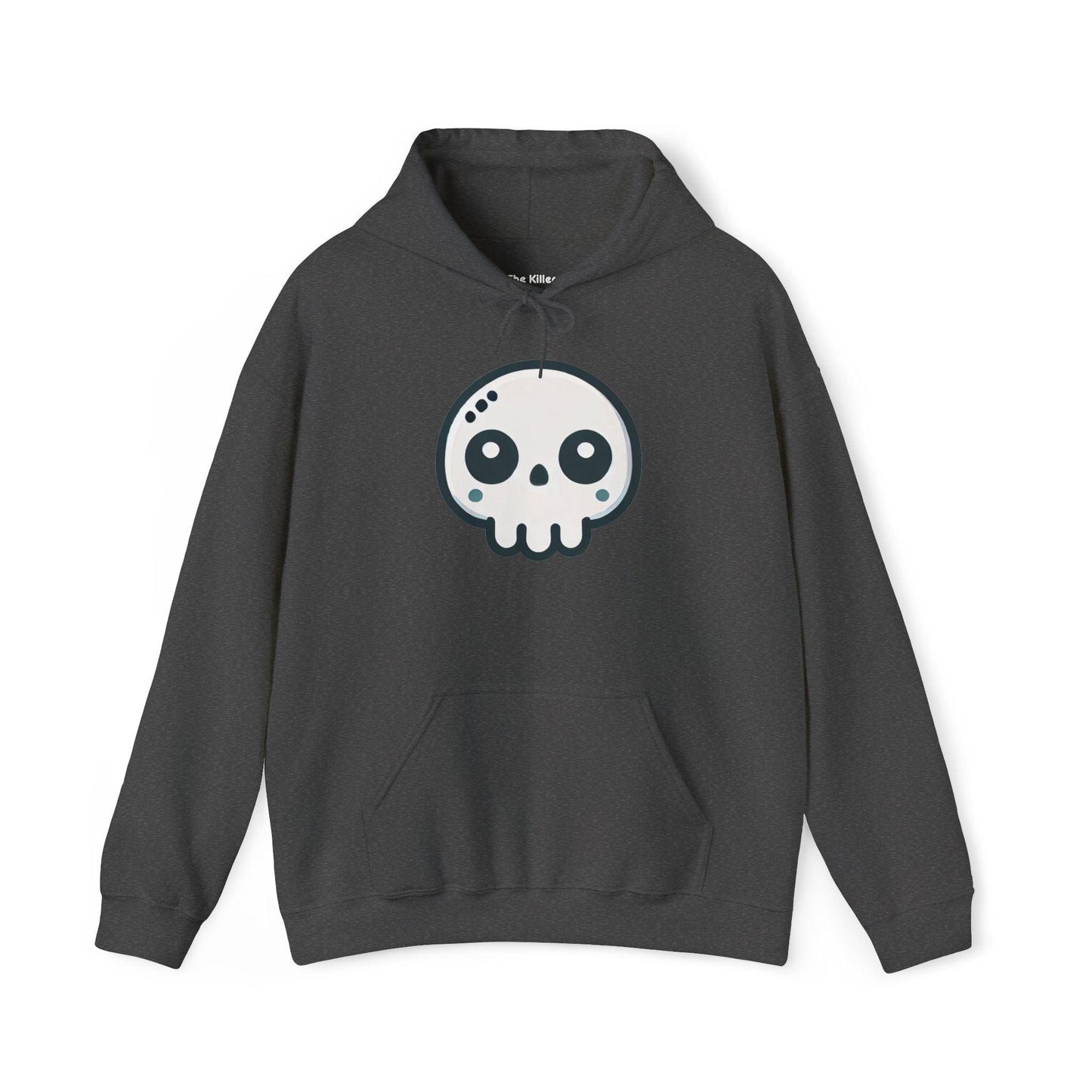 Unisex hoodie with a kawaii style skull on the front